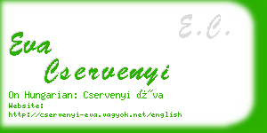 eva cservenyi business card